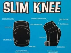 187 - Slim Knee Pad - Black 5 187 - Slim Knee Pad - Black -Roller Skating Store 187 DerbySlimKneeFeatures