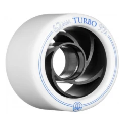 Bones Turbo Wheels - White - 8 Pack -Roller Skating Store Bones Turbo 97A White Black Hub