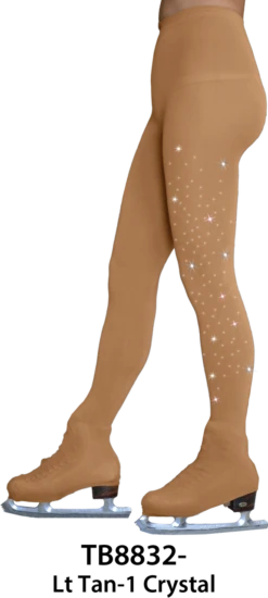ChloeNoel - Over The Boot Skating Tights With Crystals (Light Tan)