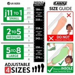 Crazy - 148 Adjustable Inline Skate - Teal Glitter 13 Crazy - 148 Adjustable Inline Skate - Teal Glitter -Roller Skating Store Crazy 148SizeChart