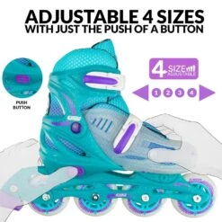 Crazy - 148 Adjustable Inline Skate - Teal Glitter 11 Crazy - 148 Adjustable Inline Skate - Teal Glitter -Roller Skating Store Crazy 148Teal 3