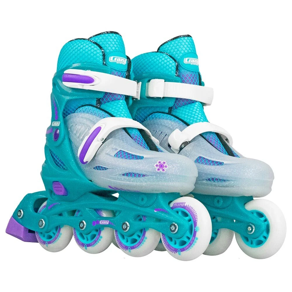 Crazy - 148 Adjustable Inline Skate - Teal Glitter 3 Crazy - 148 Adjustable Inline Skate - Teal Glitter - Image 3