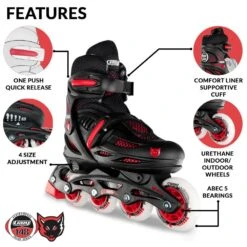 Crazy - 148 Adjustable Inline Skate - Black / Red -Roller Skating Store Crazy 148black 4
