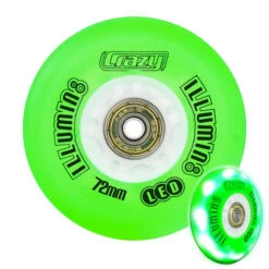 Crazy - Illumin8 Light Up LED Inline Wheel 10 Crazy - Illumin8 Light Up LED Inline Wheel -Roller Skating Store Crazy Illumin8Inline Green