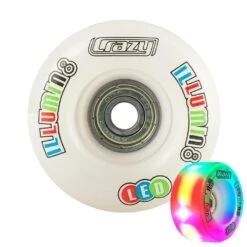 Crazy - Illumin8 LED Light Up Wheels (2-Pack) -Roller Skating Store Crazy IlluminateQuad White