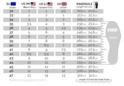 Crazy - Zoom Quad Skate -Roller Skating Store Crazy Zoom SizeGuide