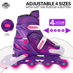 Crazy - 148 Adjustable Inline Skate - Purple Glitter -Roller Skating Store Crazy148purple 3