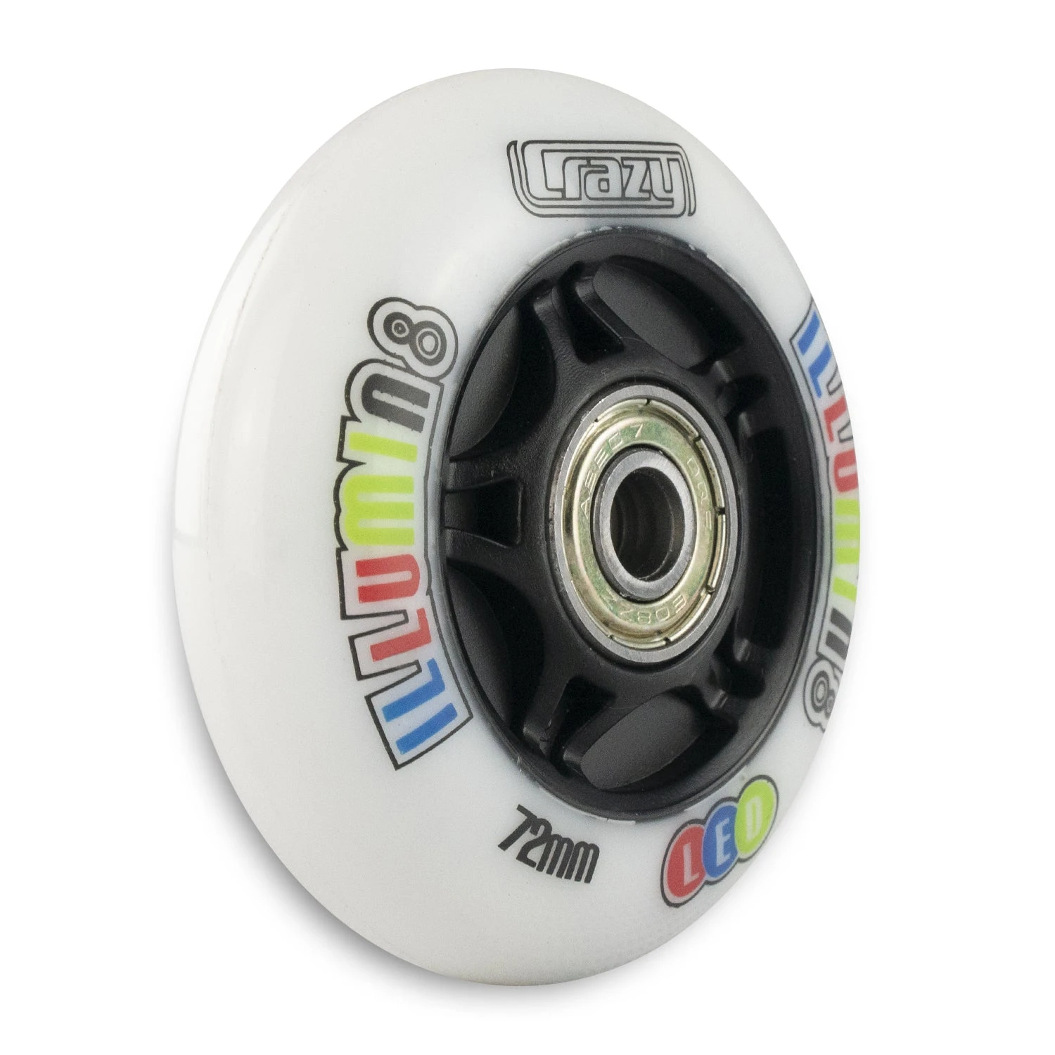 Crazy - Illumin8 Light Up LED Inline Wheel - White (coloured Lights) 1 Crazy - Illumin8 Light Up LED Inline Wheel - White (coloured Lights)