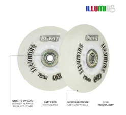 Crazy - Illumin8 Light Up LED Inline Wheel 11 Crazy - Illumin8 Light Up LED Inline Wheel -Roller Skating Store CrazyIlluminateInlineWheel White