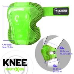 Crazy - ProteXion Kids - Tri Pack 21 Crazy - ProteXion Kids - Tri Pack -Roller Skating Store Crazy Protexion Kids Knee Green