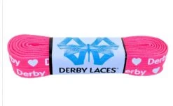 Derby Laces - Ultimate Waxed Laces -Roller Skating Store DerbyLaces HotPink HeartDerby