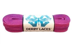 Derby Laces - Ultimate Waxed Laces -Roller Skating Store DerbyLaces PurpleandHotPinkStripe