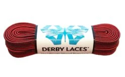 Derby Laces - Ultimate Waxed Laces -Roller Skating Store DerbyWaxedLaces BlackRedStripe