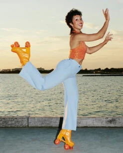 Impala Rollerskates - Marawa High Heeled Skate - Sparkle Orange -Roller Skating Store Impala MarawaHighHeel 6