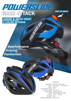 Powerslide Race Attack Helmet -Roller Skating Store PowerslideRacing RaceAttackblue 2019