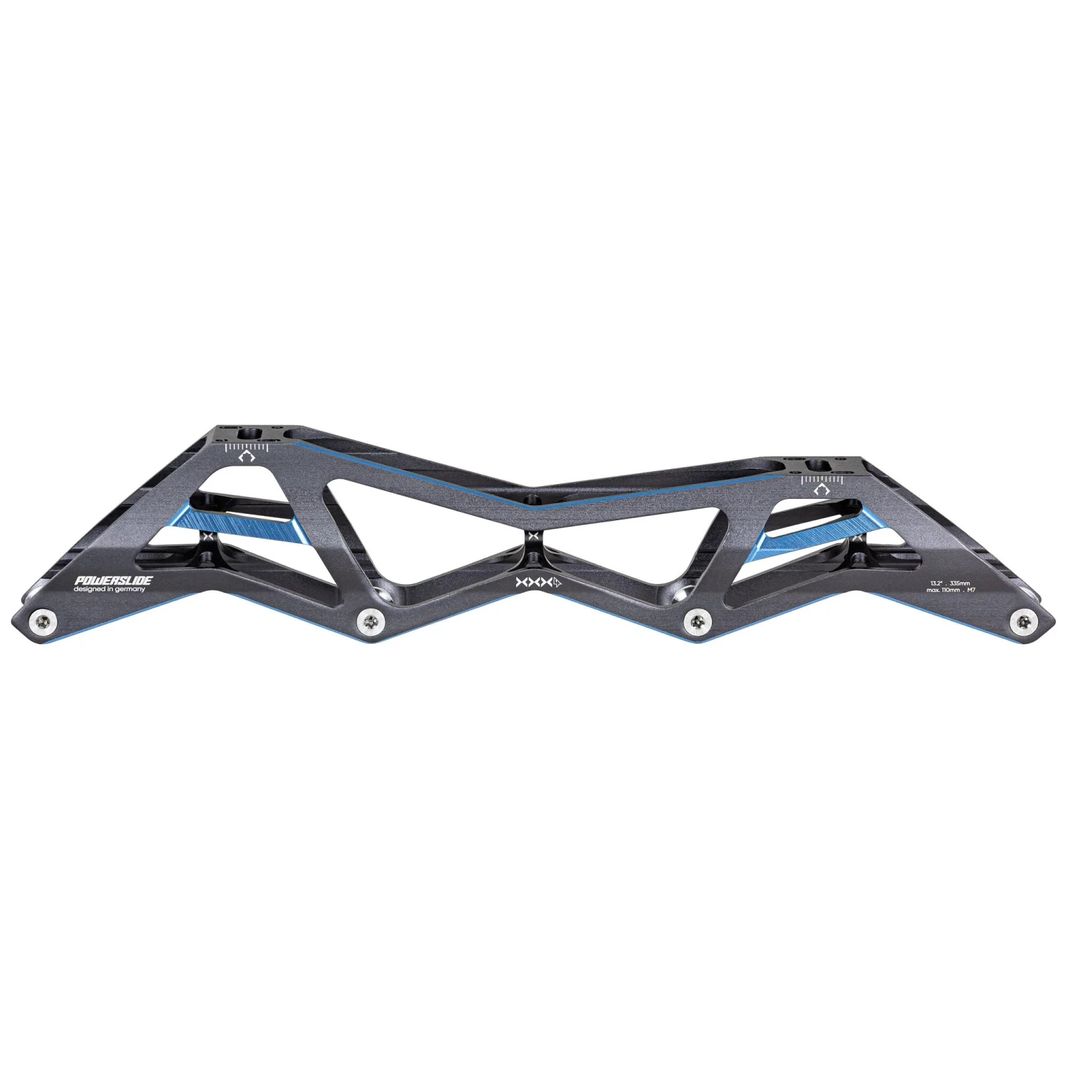 Powerslide Triple X - Inline Speed Frame - 4x110 (Titanium Blue) 1 Powerslide Triple X - Inline Speed Frame - 4x110 (Titanium Blue)