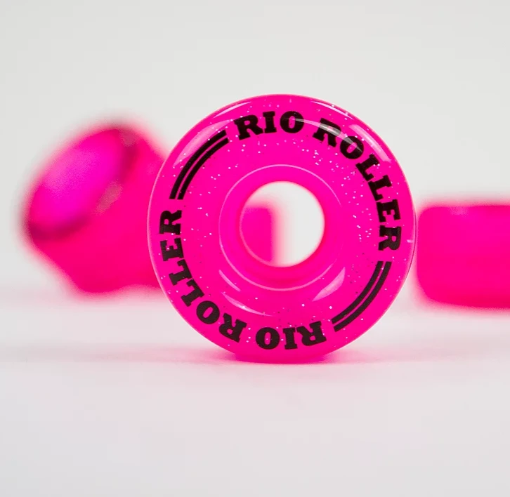 Rio Roller - Light-Up Wheels (4-pack) - Pink Glitter 2 Rio Roller - Light-Up Wheels (4-pack) - Pink Glitter - Image 2