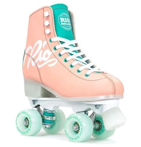 Rio Roller - Script Skates - Peach / Green 1 Rio Roller - Script Skates - Peach / Green