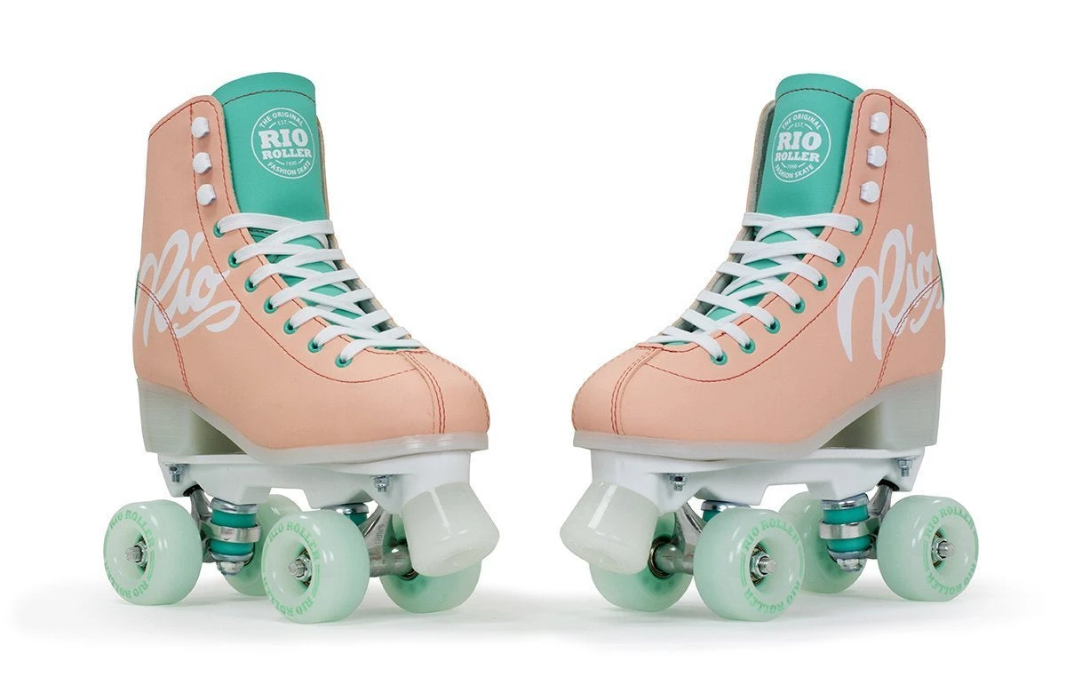 Rio Roller - Script Skates - Peach / Green 3 Rio Roller - Script Skates - Peach / Green - Image 3