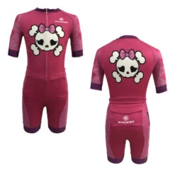 Roadstar - Kids Skull Training Skin Suit - (Blue Or Pink) -Roller Skating Store Roadstar PinkKidsSkull 1
