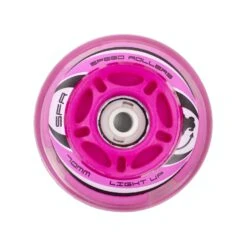 SFR - Inline Light Up Wheels - Pink (4-pack) -Roller Skating Store SFRLightUpInlineSkateWheels Pink