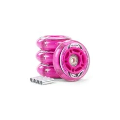 SFR - Inline Light Up Wheels - Pink (4-pack) -Roller Skating Store SFRLightUpInlineSkateWheels Pink1