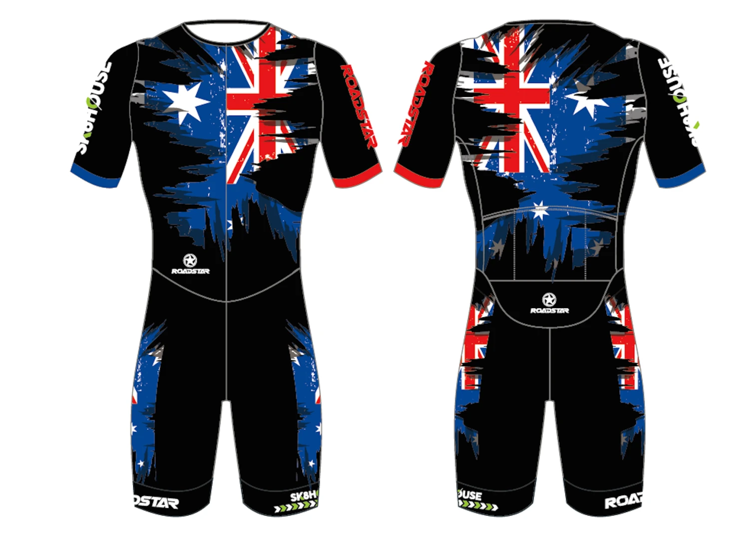 Sk8House - AUS Flag Design - Pro Aero Skin Suit 1 Sk8House - AUS Flag Design - Pro Aero Skin Suit