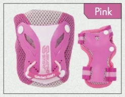 SS - Kids Pro Protective Pads Set -Roller Skating Store SkatingStartProtectionSet Pink