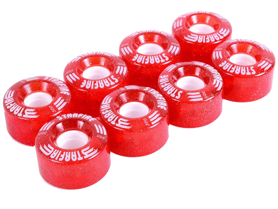 Red Glitter Starfire Wheels - Indoor / Outdoor - (8 Pack) 2 Red Glitter Starfire Wheels - Indoor / Outdoor - (8 Pack) - Image 2