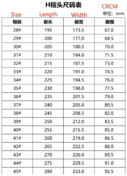 SS - Yan Huang - Inline Speed Boot -Roller Skating Store YanHuangLastSizingChart